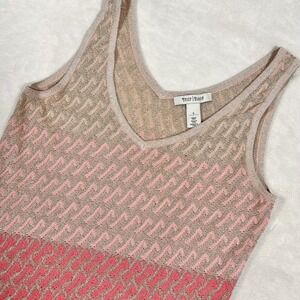 White House Black‎ Market Ombre Metallic Knit Tank Top Sleeveless S